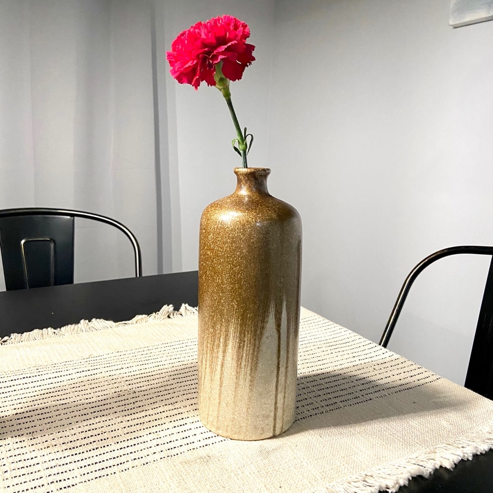 Gold & Cream Ceramic Vase